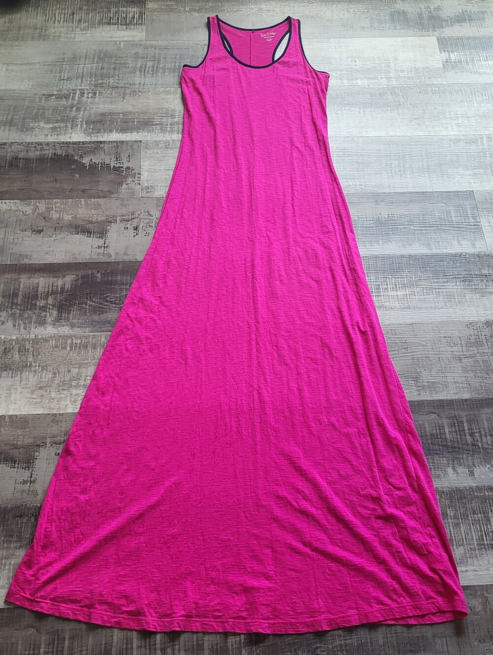 Lilly Pulitzer Maxi Dress Treena Passion Pink Small Pima Cotton Sleeveless Tank
